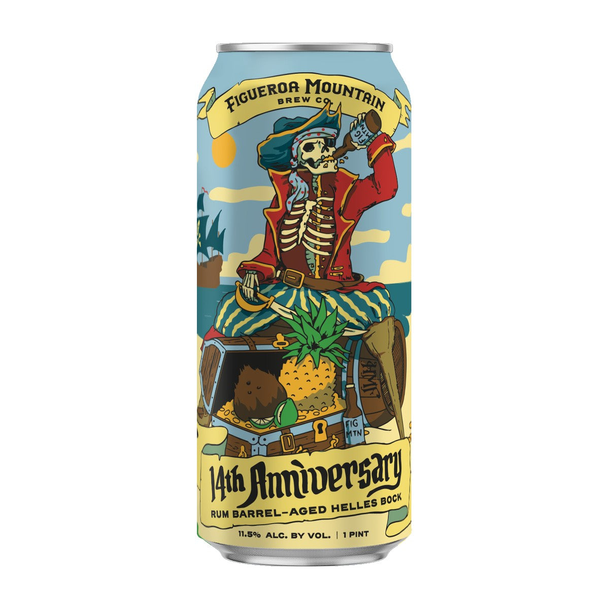 Figueroa Mountain Brew Co. - 14th Anniversary Rum Barrel Aged Helles Bock - Single (16oz Can)