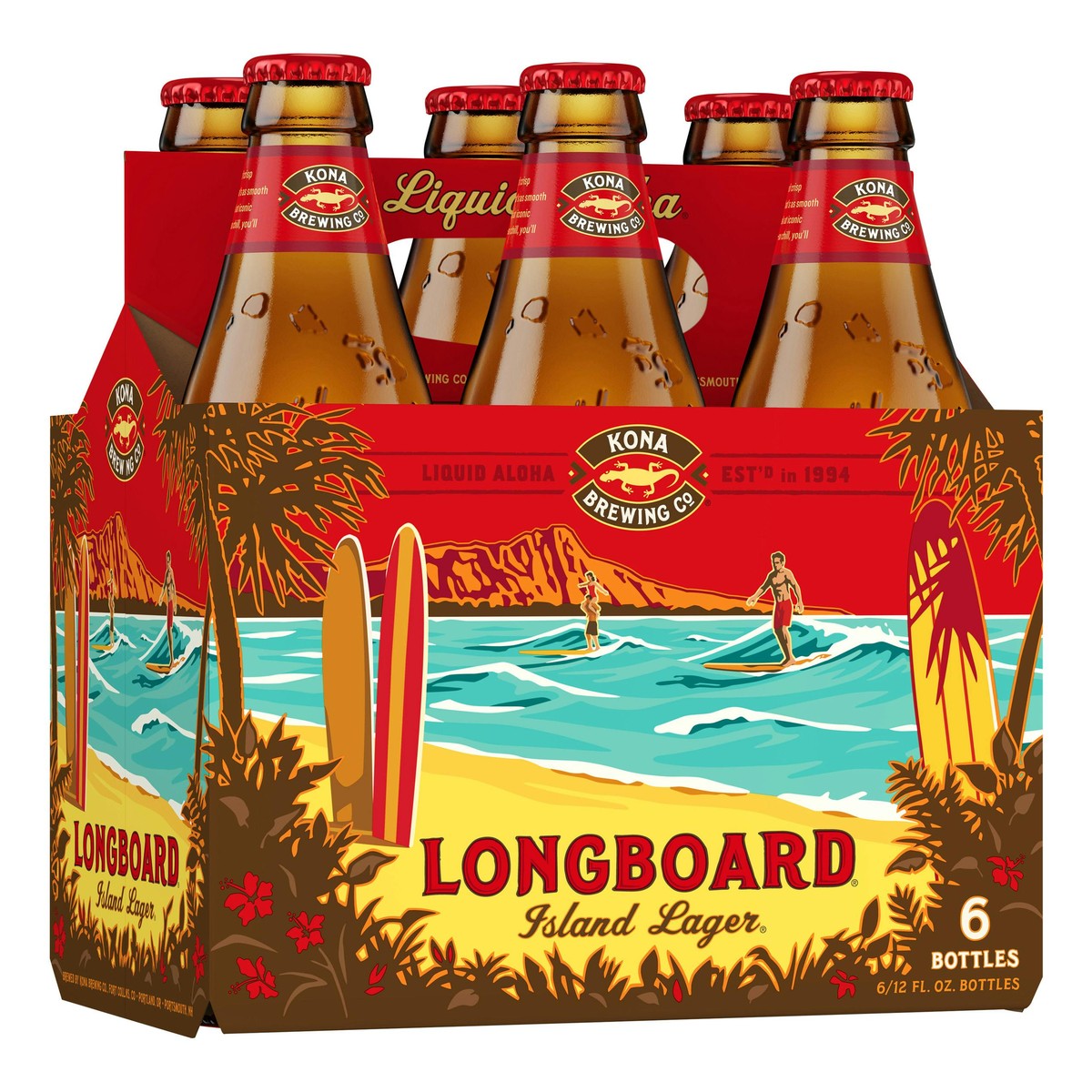 Kona Longboard Island Lager - 6-Pack (12oz Bottles)