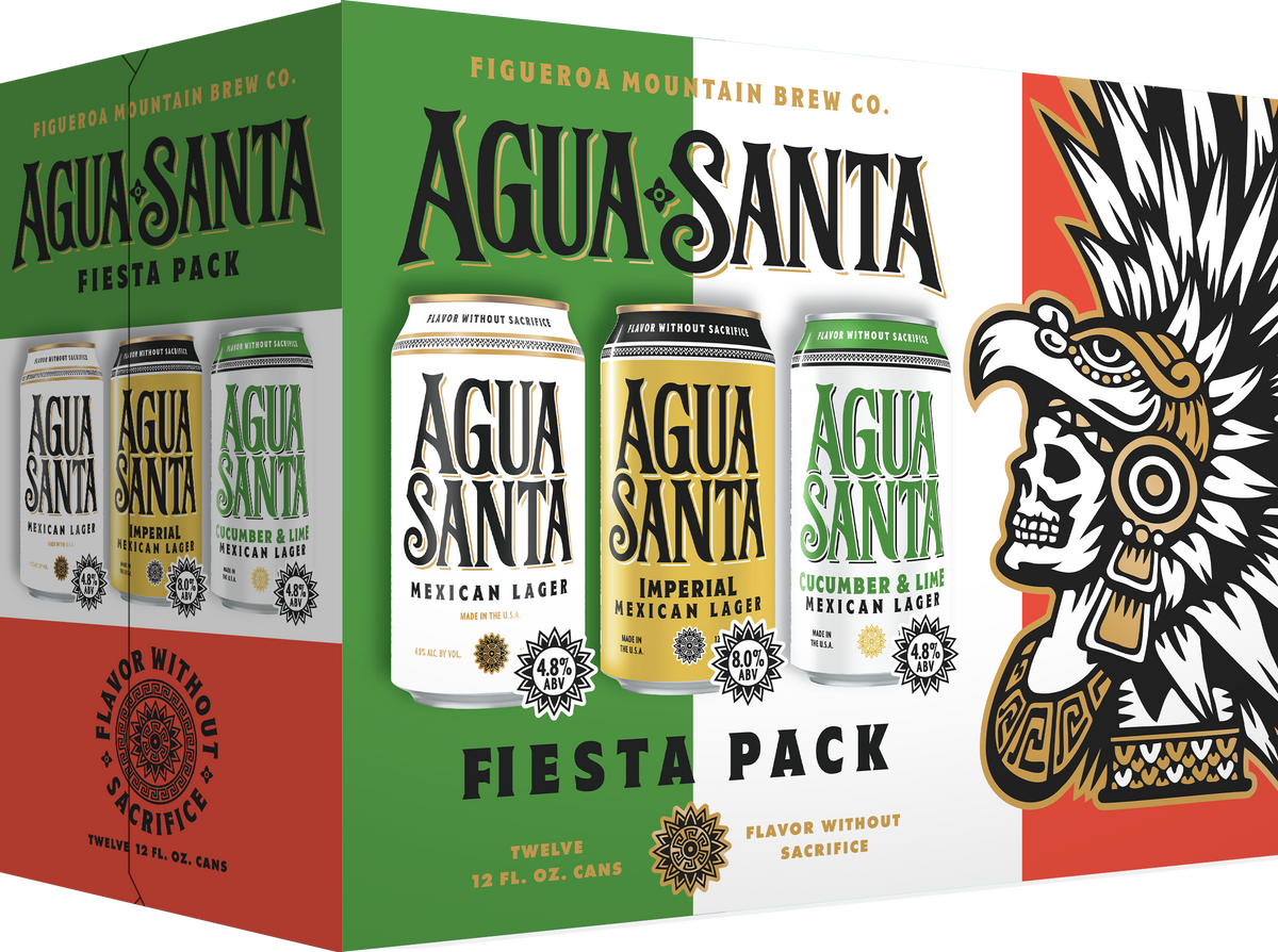 Agua Santa Fiesta Pack 12-pack — Mexican Lager, Imperial Mexican Lager, Cucumber & Lime Mexican Lager
