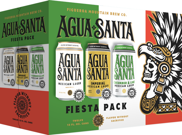 Agua Santa Fiesta Pack 12-pack — Mexican Lager, Imperial Mexican Lager, Cucumber & Lime Mexican Lager